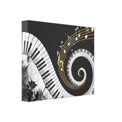 Piano Swirled Keys Surreal Music Fantasy wrappedcanvas