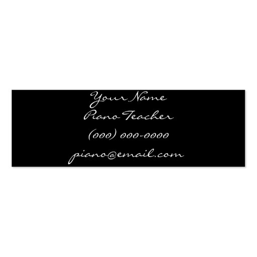 Piano Teacher Business Card (back side)