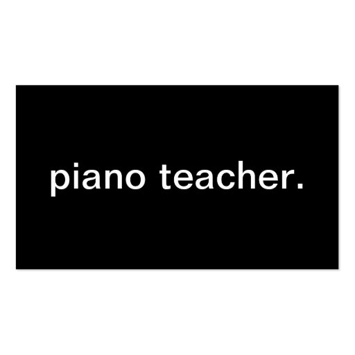 Piano Teacher Business Card Templates (front side)