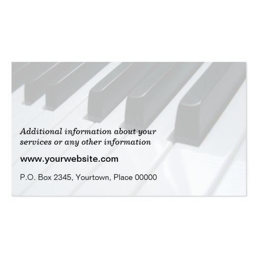 Piano Teacher Business Cards (back side)