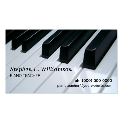 Piano Teacher Business Cards (front side)