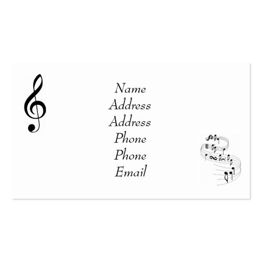 PIANO TEACHER BUSINESS CARDS (back side)