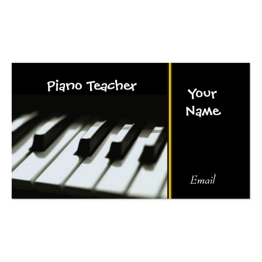 PIANO TEACHER BUSINESS CARDS (front side)