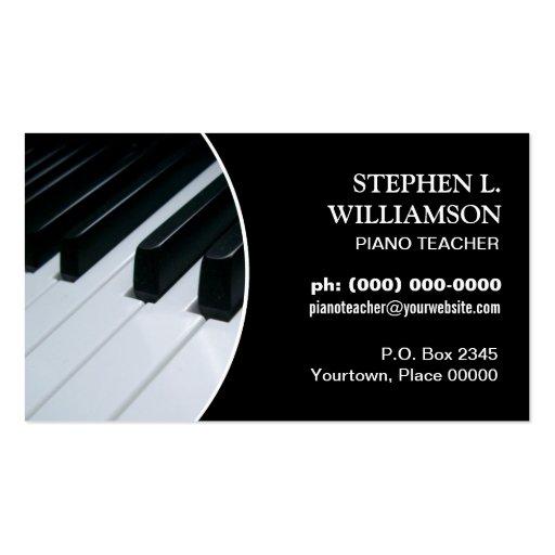 Piano Teacher Frame Business Cards (front side)