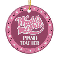 Piano Teacher Gift For Her Christmas Tree Ornaments