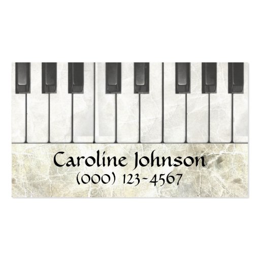 Piano Teacher Musician Business Cards (front side)