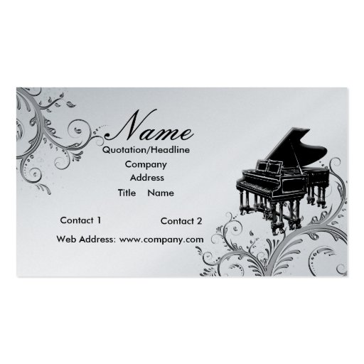 Piano Teacher or Sales Grand Piano Business Cards