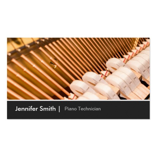 Piano Technician  Piano Tuner - Elegant and Chic Business Card Templates (front side)