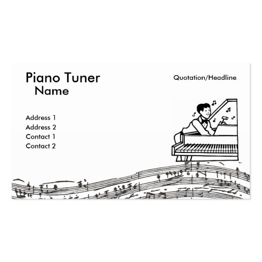 Piano Tuner Business Card Templates (front side)