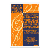 Piano Violin Classes 1939 WPA posters