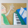 Piano Whale Notes Poster