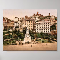 Piazza Acqua Verde (Green Water Place), Genoa, Ita Poster