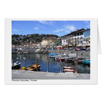 Piazza Ascona, Ticino Greeting Card by StolenShadows