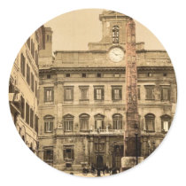 Piazza di Monte Citorio, Rome, Italy classic Photo Round Sticker
