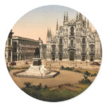 Piazza of the cathedral, Milan, Italy classic Phot stickers
