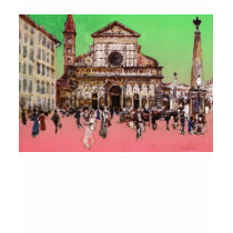 Piazza Painting (Red) t-shirts