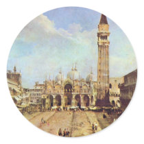 Piazza San Marco. By Canaletto Round Stickers