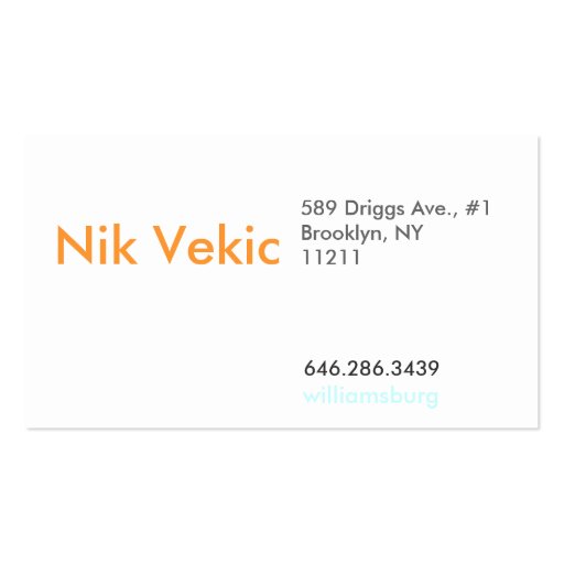 Pic, NV:ny, design - Customized Business Card Template (back side)