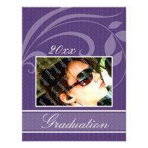 Pic Purple Open House Party Graduation Invitations