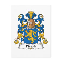 Picard Family Crest postcards