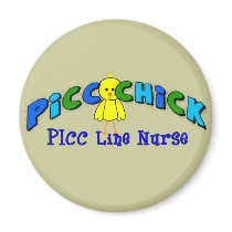 PICC Chick  "PICC LINE NURSE" BLUE Artsy Design Fridge Magnet
