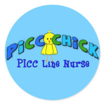 PICC Chick  "PICC LINE NURSE" BLUE Artsy Design Stickers