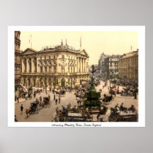 Piccadilly Circus, Antique London England UK. Posters