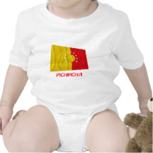 Pichincha waving flag with Name Baby Bodysuit