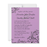 Pick a color back floral swirls wedding invitation