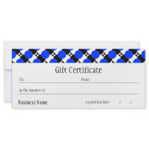 PICK-A-COLOR Funky Dots Gift Certificate Custom Rack Cards