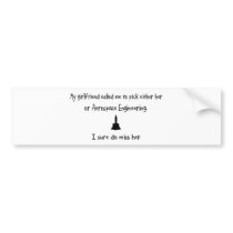 Pick Girlfriend or Aerospace Engineering bumper stickers by whatitis Pick Girlfriend or Aerospace Engineering bumper stickers