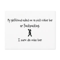Pick Girlfriend or Backpacking Postcard