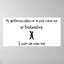 Pick Girlfriend or Backpacking Poster