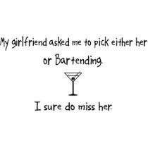Pick Girlfriend or Bartending photo sculptures