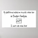 Pick Girlfriend or Budget Analysis Poster