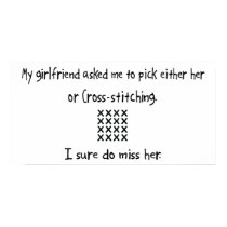 Pick Girlfriend or Cross-stitching posters