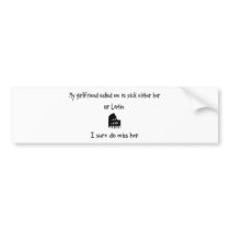 Pick Girlfriend or Latin bumper stickers
