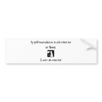 Pick Girlfriend or Mining bumper stickers