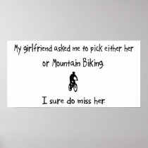 Pick Girlfriend or Mountain Biking Poster