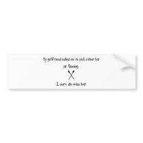 Pick Girlfriend or Rowing bumper stickers