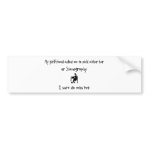 Pick Girlfriend or Stenography bumper stickers