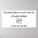 Pick Husband or Budget Analysis Print