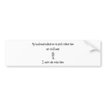 Pick Husband or Civil War bumper stickers by proton Pick Husband or Civil War bumper stickers