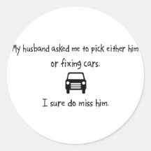 Pick Husband or Fixing Cars Sticker