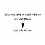 Pick Husband or Investigations Postcard