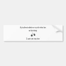 Pick Husband or Knitting Bumper Sticker