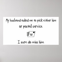 Pick Husband or Postal Service Print