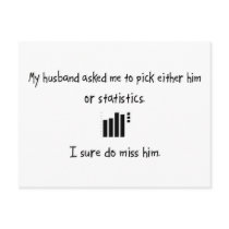 Pick Husband or Statistics postcards