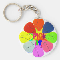 "Pick It" Guitar Picks with Noses keychains