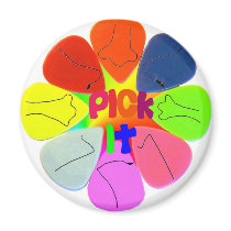 "Pick It" Guitar Picks with Noses Magnet by nuclearswan "Pick It" Guitar Picks with Noses Magnet